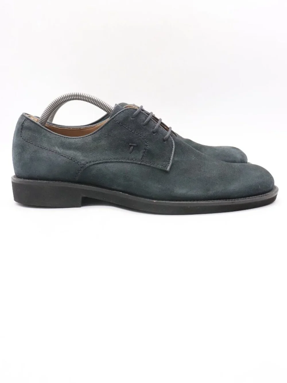 Tods Derby Shoes Men's UK 9.5 US 10.5 Dark Navy Blue Suede Plain Toe Made Italy